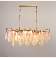 Lustre en verre de Murano Floral fait à la main pendentif pétale pour salle de restaurant et salle à manger hôtel lumières décoratives d'intérieur