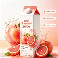 Fabrieksmerk Fruitdrank Verfrissende Gebalanceerde Zoetzuur Citrus 1L Rode Grapefruitsap