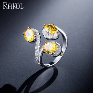 RAKOL RP2026 Green Stone Engagement Diamond Snake <b>Ring</b> - Product Image 6