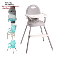 Chaise haute pliable 3-en-1 antidérapante pour bébé, en plastique, avec coussin moelleux, pour l'alimentation des enfants – Fournisseur d'usine