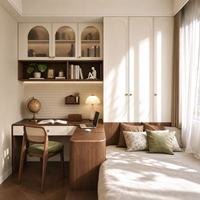 Armoire de chambre d'enfant à structure stable avec bureau intégré et rangement familial pour la chambre des enfants