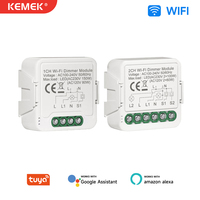 Module d'interrupteur intelligent WiFi 1 ou 2 voies avec variateur de lumière, charge maximale 150W pour lampe dimmable, compatible Tuya Smart Life