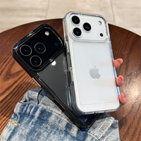 Coque de téléphone antichoc transparente en TPU souple et PC rigide pour iPhone 18 Pro Max 17 Air 17 16E 16 15 14 13 12 11 – Dos transparent