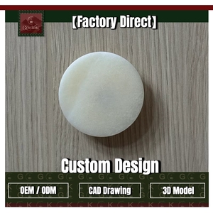 GOLDKING para Uso en Cajones de Gabinetes, Tirador Redondo de Mármol Blanco Sólido, Personalizado OEM ODM, Directo de Fábrica - Product Image 1