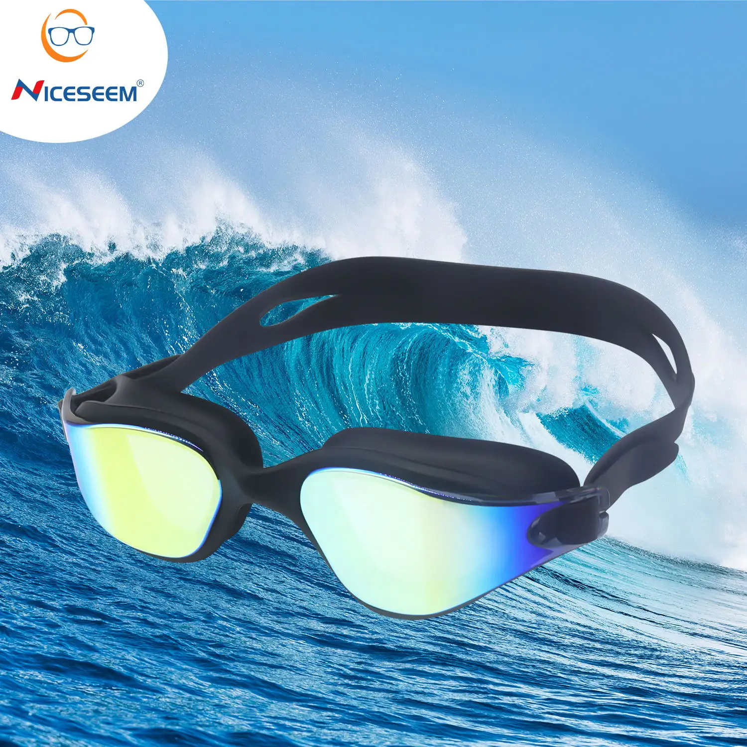 Новые Популярные линзы из поликарбоната, красочные силиконовые плавательные очки для взрослых, противотуманные УФ-защита
