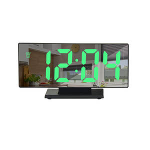 EMAF jam Alarm cermin LED, dekorasi rumah tanggal kalender tampilan besar Meja <span class=keywords><strong>Digital</strong></span> Desktop Alarm dengan suhu - Product Image 6