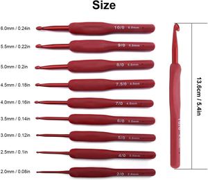 Crochet ergonómico con mango rojo 2,0-6,0mm - Product Image 2