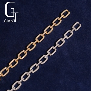 USA Stock New Fashion 6.9mm Hip Hop 925 <strong>Solid</strong> <strong>Silver</strong> Jewelry VVS D Iced Out Moissanite Infinity France <strong>Bracelet</strong> Men - Product Image 4