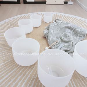 Bols chantants en cristal de quartz givré, notes A B C D E F G, ensemble de <span class=keywords><strong>7</strong></span> bols chantants en cristal, 432 Hz - Product Image 4