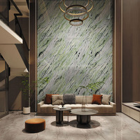 Carreaux de sol en pierre frittée de luxe au design moderne, finition polie, texture grain de bois pour salon