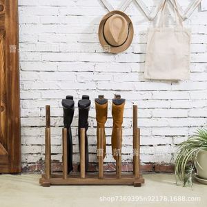 Estante de almacenamiento de botas de madera compuesta, estirador de botas lacado, escurridor de botas invertido, estante de almacenamiento de zapatos para el hogar - Product Image 4