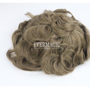 Base de Encaje Suizo Completo 18 #   Peluca de Cabello Humano Virgen 100% <span class=keywords><strong>Color</strong></span> <span class=keywords><strong>Rubio</strong></span> <span class=keywords><strong>Ceniza</strong></span> Oscuro de 28MM, Reemplazo de Cabello <span class=keywords><strong>para</strong></span> Hombres con Pérdida de Cabello - Product Image 4