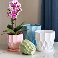 Pot Bunga Desain Gelombang Berlian yang Stylish untuk Dekorasi Rumah Indoor Outdoor, Ringan dan Tahan Lama, Cocok untuk Pusat Perbelanjaan