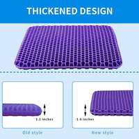 Coussin de siège ergonomique en gel violet de qualité supérieure 8610 avec base antidérapante pour une assise prolongée, coussin de siège en gel nid d'abeille