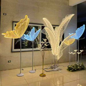 LEDA Wedding Aisle Decorative Butterfly Lamp Events Party Stage <b>Backdrop</b> LED Light Glow Butterfly <b>Stand</b> - Product Image 5