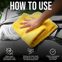 Serviette de lavage auto en microfibre LINNA 380-500 GSM 40x40 multicolore, douce, sans ourlet, absorbante et anti-rayures, personnalisable
