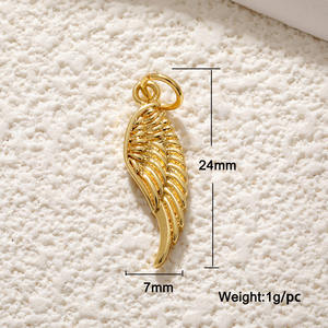 Collier en pierre naturelle de style punk plaqué or, couleur cuivre, avec ornements suspendus en forme d'ailes d'ange, d'oiseau et d'hippocampe, DIY Oro 14 - Product Image 3