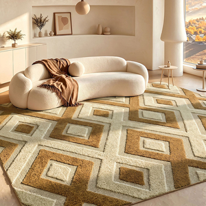 <span class=keywords><strong>Tappeto</strong></span> BEIMO in Peluche Lavabile 120x160cm, Morbido <span class=keywords><strong>Tappeto</strong></span> Antiscivolo per Soggiorno, Camera da Letto, <span class=keywords><strong>Cucina</strong></span>, Elegante Design Geometrico <span class=keywords><strong>Beige</strong></span> - Product Image 3