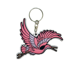 Cartoon 2D Effect PVC <b>Rubber</b> Keychain Custom Printed Backpack Charm Small Souvenir Gift for Students - Product Image 6