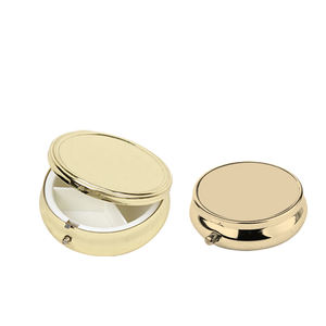 กล่องยาโลหะชุบคุณภาพสูงแบบ OEM สีและโลโก้สั่งทำพิเศษ กล่องใส่ยาแบบพกพาทันสมัยพร้อมกระจกพกพา - Product Image 1