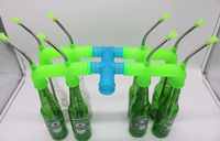 Adaptador de Snorkel para Cerveza para Seis Botellas, Conector de Snorkel para Seis Latas, Adaptador Cuádruple para Snorkel