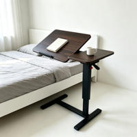 Bureau d'appoint pliable hydraulique réglable en hauteur, moderne, minimaliste, multifonctionnel, pour chambre à coucher, en bois