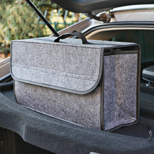 Caja de almacenamiento de fieltro para coche, organizador plegable para maletero con asa para uso en vehículos - Product Image 1
