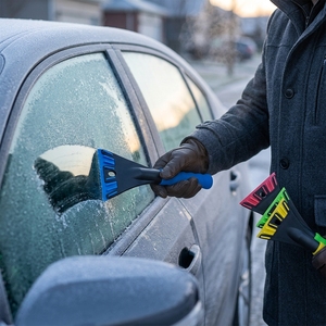 <span class=keywords><strong>Grattoir</strong></span> de <span class=keywords><strong>pare</strong></span>-<span class=keywords><strong>brise</strong></span> de voiture avec poignée ergonomique en mousse anti-rayures pour l'élimination de la glace et de la neige - Product Image 5