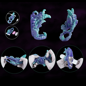 Anillo para pene y testículos Beast Male con 10 modos de vibración, estimulación del clítoris para parejas, juguetes sexuales para el placer sexual. - Product Image 2
