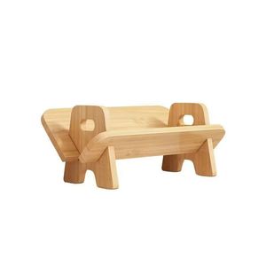 Rak Buku Kayu Kerajinan Tangan Tailai, Organizer Buku Masak Majalah Mini Kayu Alami untuk Dekorasi Ruang Tamu Kantor - Product Image 1