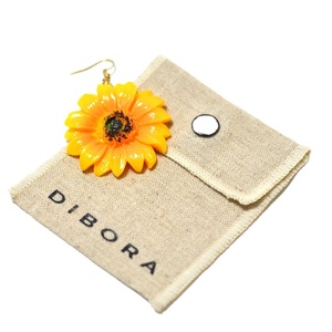 Bolsa de Joyería con Botón y Logotipo Impreso Personalizado, de Lona de Algodón Natural Ecológica - Product Image 6