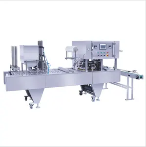 Fully Automatic Yogurt Ketchup Sauce Jam Fruit Juice Milk Small Four Paper Plastic Cups Filling Thermoforming Sealing Machines