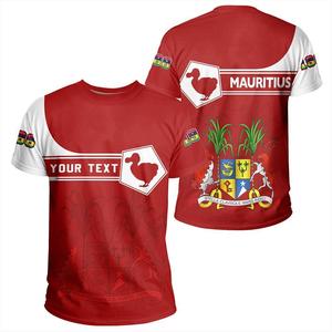 Camiseta de Playa de la Isla de Mauricio, Camiseta Roja de Verano para Hombre, Impresión Bajo Demanda, Camiseta Personalizada al por Mayor para Hombre, Camiseta de Cuello Redondo Sublimada - Product Image 1
