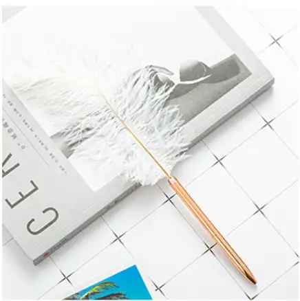 Venta al por mayor de moda blanco pluma diseño de bricolaje, blanco hecho a mano de la pluma bolígrafo