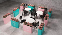 Kiosque à glaces moderne pour centre commercial, stand de présentation durable pour desserts glacés avec vitrine réfrigérée pour les commerces de détail