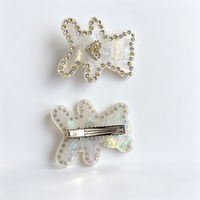 Pince à cheveux Fanxing personnalisée en acétate, forme d'ours ornée de strass, paillettes irisées, style Kawaii, pince requin, mignonne, Y2K, usage quotidien