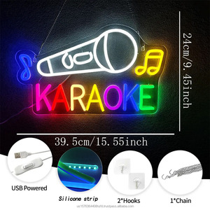 LED Neon Karaoke <b>Sign</b> with Microphone Design Colorful Indoor Bar Decorative Light Dimmable Ambient Light Display <b>Sign</b> 5V 12V - Product Image 4