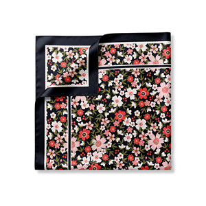 Elegante Foulard Quadrato Nero Floreale, Morbido al Tatto, <span class=keywords><strong>Bandana</strong></span> Stampata per Donne, Accessorio per Collo, <span class=keywords><strong>Capelli</strong></span> e Borsa - Product Image 2