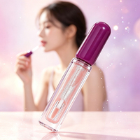 Tube de brillant à lèvres en gros 4ml, cylindre vide rond, flacon d'emballage de brillant à lèvres, conteneur cosmétique premium en AS/ABS, direct usine