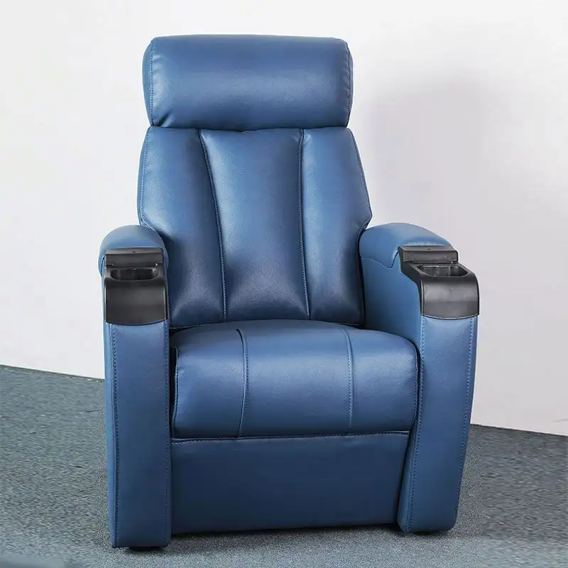 Hochwertiger blauer Leder Heimkino Sitzmöbel moderner Liegesessel Heimkino Stühle