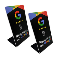 Affichage de Table en acrylique NFC QR Code Scanning Social Media Google Review Menu RFID NFC Stand Blank Tabletop Menu Display Stand