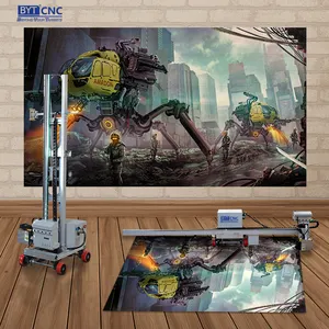 Impresión de impresora de pared vertical de 3000mm de altura, máquina UV 3D para pintura de dígitos de pared, máquina de impresión directa a pared