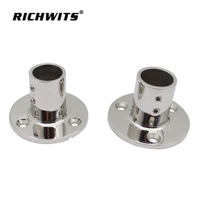 RICHWITS Stainless Steel Pipe Base 22mm 25mm Flange Mount for Marine <b>Yacht</b> Railing Hardware - Product Image 4