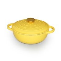 Grosir pot Enamel dapur bentuk bulat kaserol besi cor Enamel Oven Belanda dengan tutup Dia22 * H8 cm 2,1 L