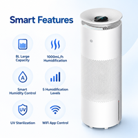 Humidificateur sans brume 8L, évaporation naturelle 1000mL/h, sur pied pour maison et bureau, OEM ODM