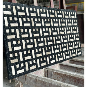 Espaces intérieurs publics des aéroports, centres commerciaux, mosaïques modernes, <span class=keywords><strong>carreaux</strong></span> <span class=keywords><strong>de</strong></span> terrazzo noirs polis - Product Image 1