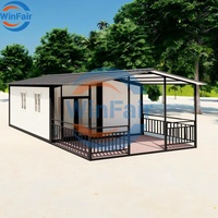 Maison préfabriquée moderne WinFair Portable Granny Flat Beach 20 pieds en conteneur avec toit pour ferme rurale / économique / à faible coût