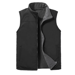 Custom Unisex Softshell Canvas Knitted <b>Stand</b> Collar Pockets Waistcoat Jacket Sports Golf Casual Spring Outer Wear Zipper - Product Image 2