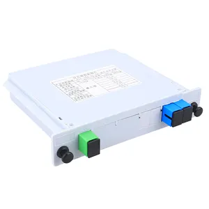 Divisor de fibra óptica PLC, tipo de inserción SC/UPC, 1 módulo, caja divisora de fibra, conector SC de ramificación óptica, 1x2