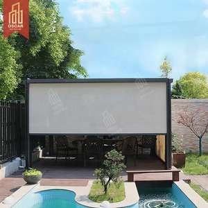 Stores motorisés coupe-vent imperméables Balcon Fenêtre Ombre Zip Track Volets extérieurs Idéal Patio Jardin Véranda Stores roulants - Product Image 1